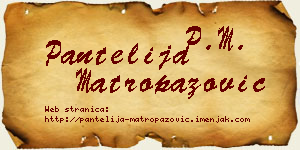 Pantelija Matropazović vizit kartica
